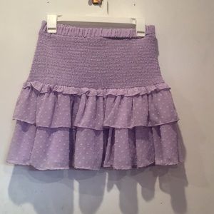 Lavender tiered skirt.